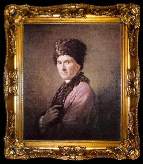 framed  Allan Ramsay Portrat des Jean-Jacques Rousseau, ta009-2